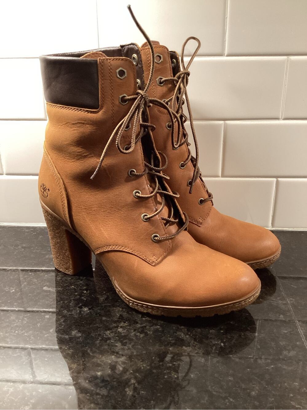 Timberland Women’s Allington Mid Lace-Up Heeled Boots – Size 8.5 fall